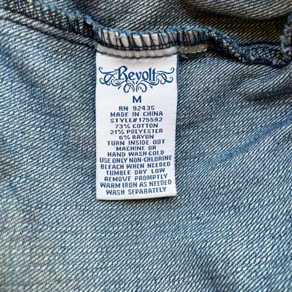 Revolt Jeans Denim Jacket | Sz M - Picture 5 of 6